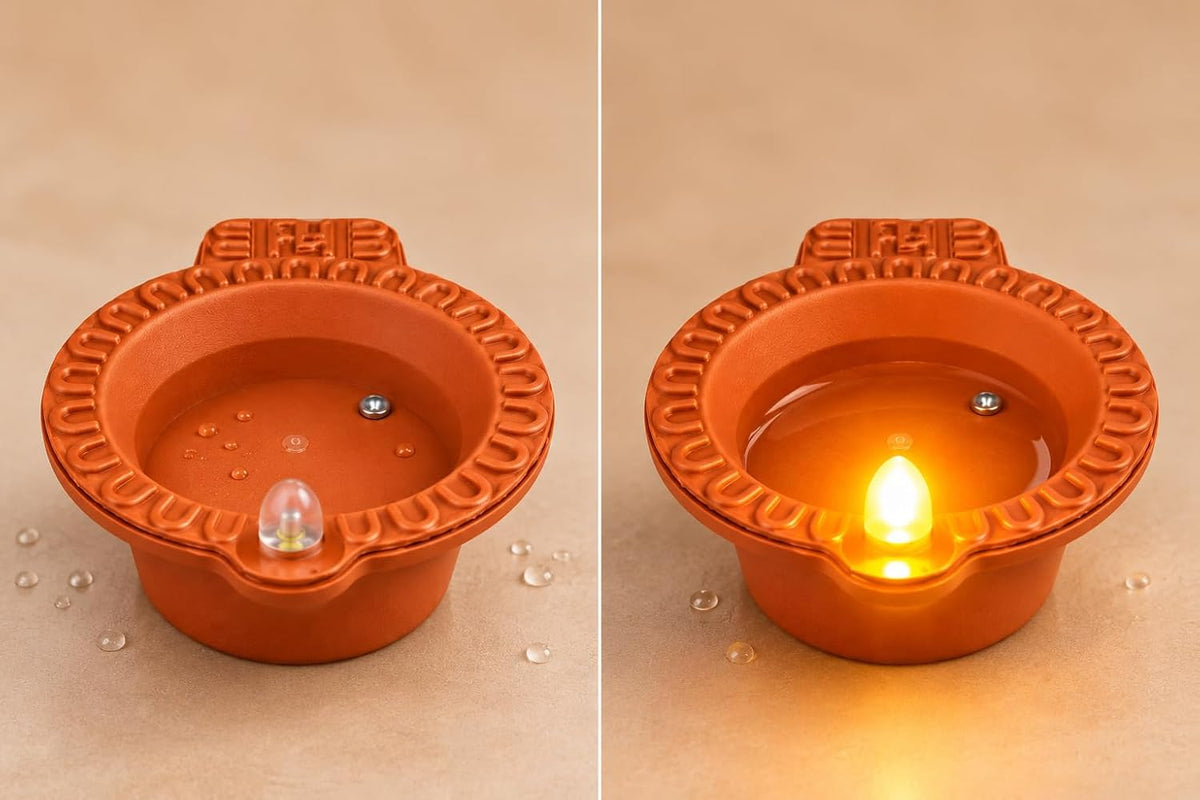Traditional Glow Water-Activated Diya Set