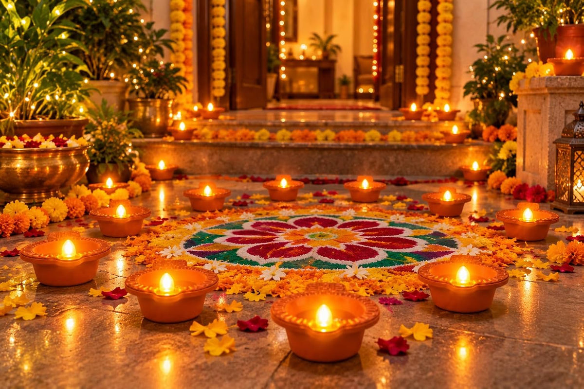 Traditional Glow Water-Activated Diya Set