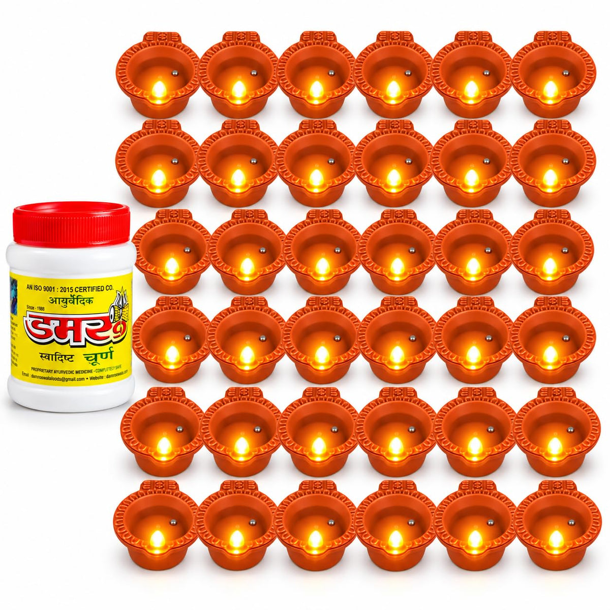Traditional Glow Water-Activated Diya Set