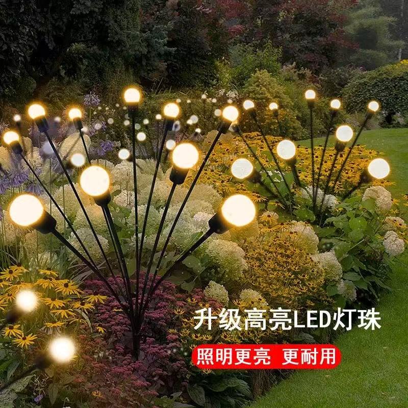 Cross-border solar lights, LED firefly string lights, lawn lights, courtyard lights, ground-mounted lights, garden decorative holiday lights