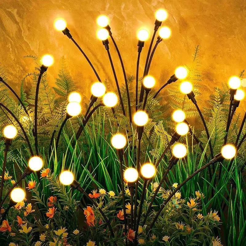 Cross-border solar lights, LED firefly string lights, lawn lights, courtyard lights, ground-mounted lights, garden decorative holiday lights