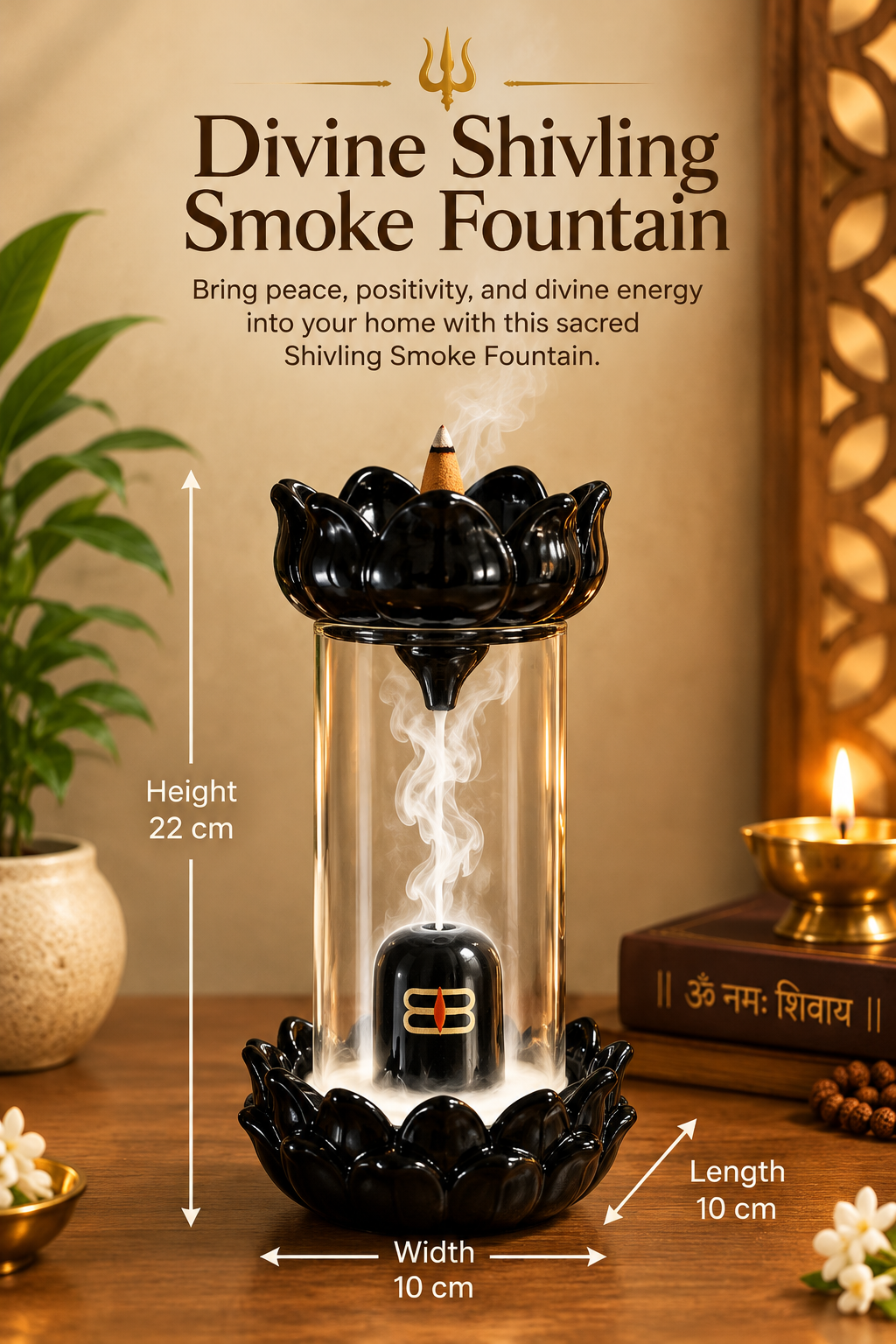 Shiva Smoke Fountain with LED Light | Mahadev Home Decor